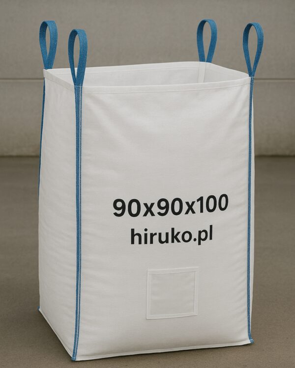 Big Bag U+2 90x90x100 cm | SWL: 1000 kg | 130 GSM | Otwarty / Płaski