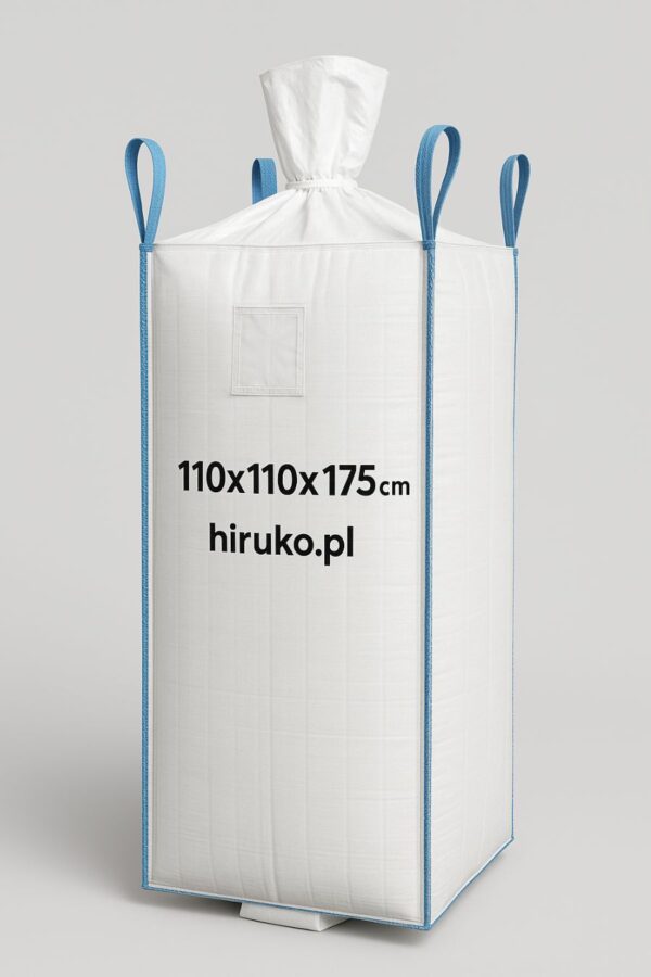 Big Bag Baffle 110x110x175 cm | SWL: 1300 kg | 160 GSM | Wlot/Wylot 35x50cm