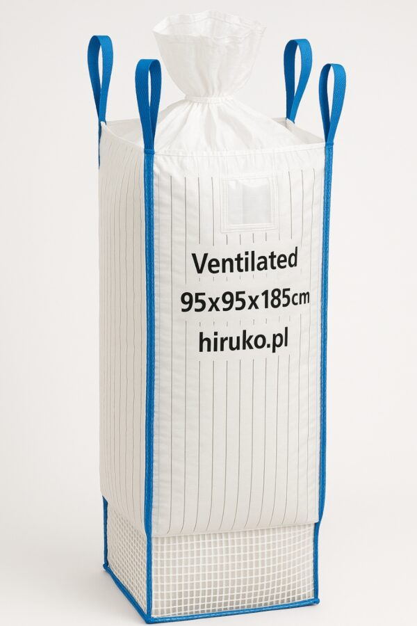 Big Bag Ventilated 95x95x185 cm | SWL: 1200 kg | 180 GSM | Skirt / Mesh
