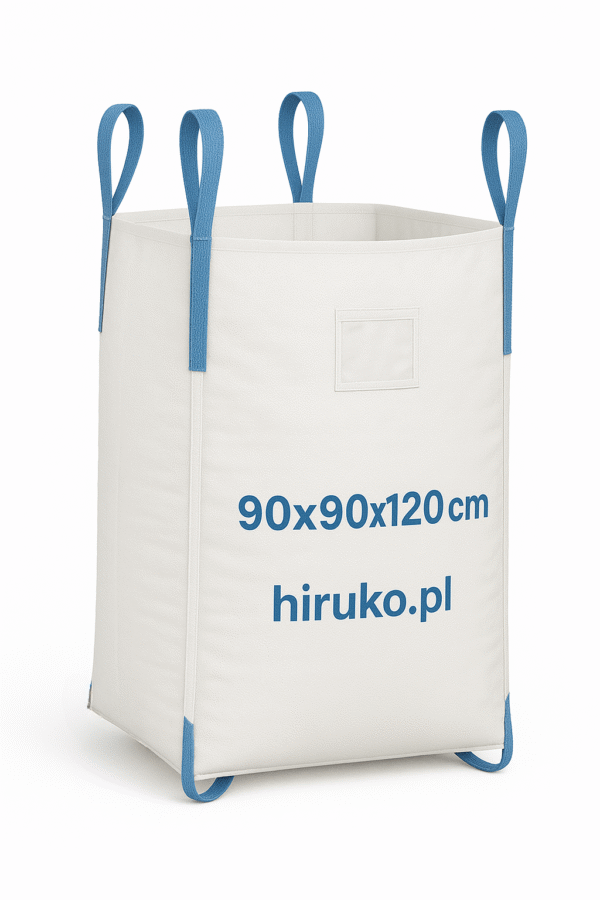 Big Bag U+2 90x90x120 cm | SWL: 1000 kg | 150 GSM | Otwarty / Płaski